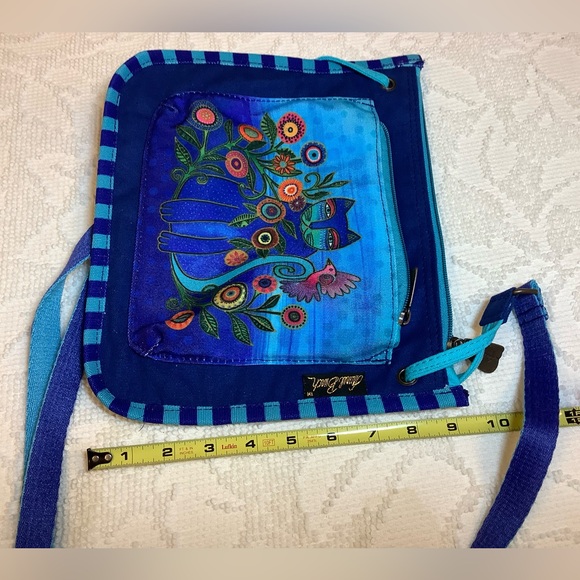 Laurel Burch Vibrant Blue Cat Crossbody Bag - Picture 10 of 11